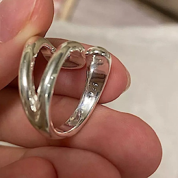 Sterling Silver Geometric Two Piece Ring Set - Picture 12 of 12